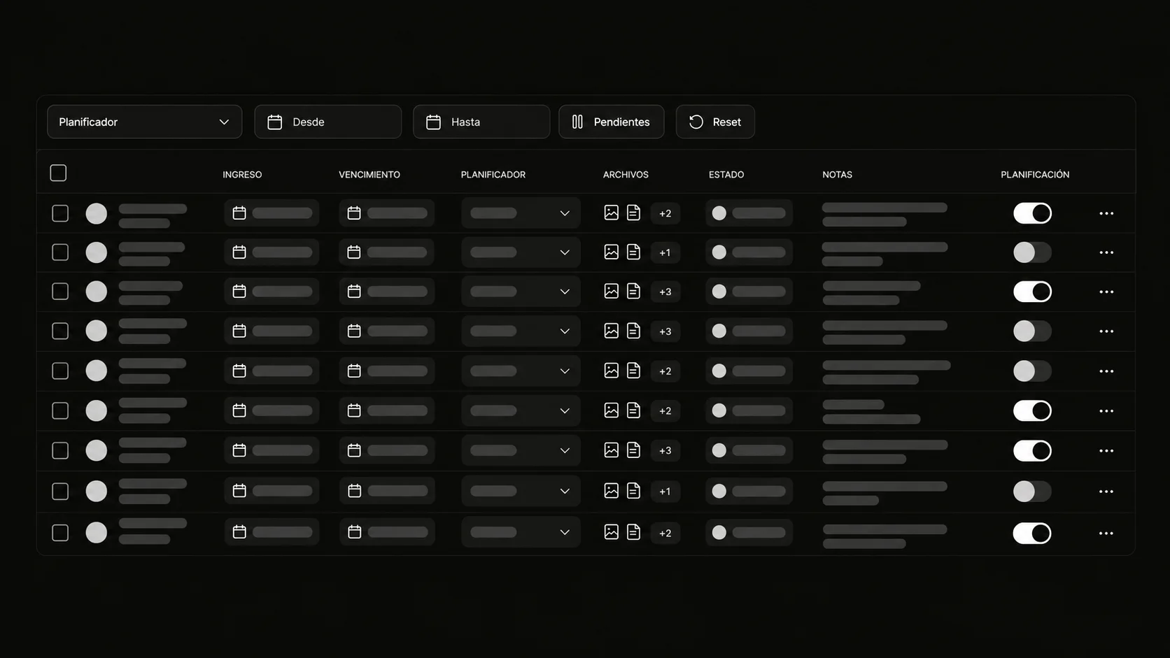 Dashboard de MetaAlign Cloud con KPIs y tabla de casos